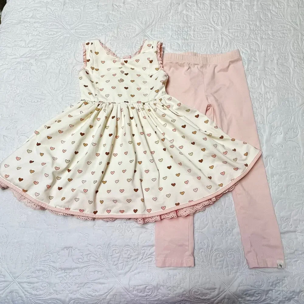 Love & Grow Fall Candyland Tunic Set and Autumn Rose Leggings Size 7